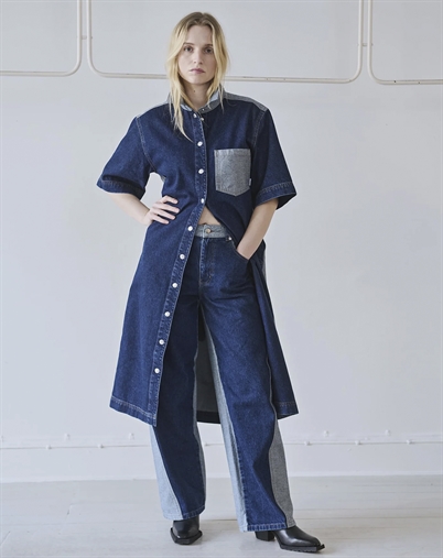 Mads Nørgaard - Luke Denim Viola Kjole - Mid Blue Denim